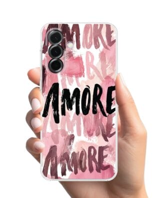 Etui do Samsung Galaxy A36 5G przeźroczyste, silikonowe Flexi, Positive Vibes, Amore Amore