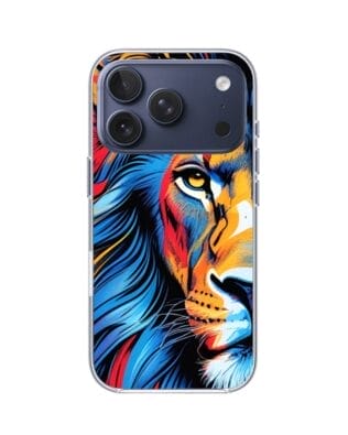 Etui do iPhone 17 Pro z MagSafe przeźroczyste, silikonowe Flexi, Dzika Mandala, Lwie spojrzenie