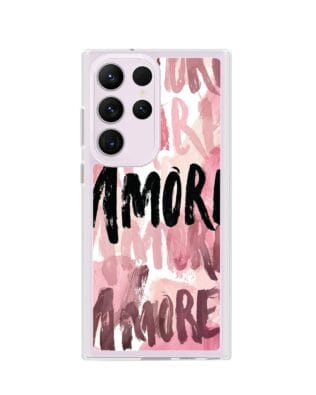 Etui do Samsung Galaxy S23 Ultra z MagSafe przeźroczyste, silikonowe Flexi, Positive Vibes, Amore Amore