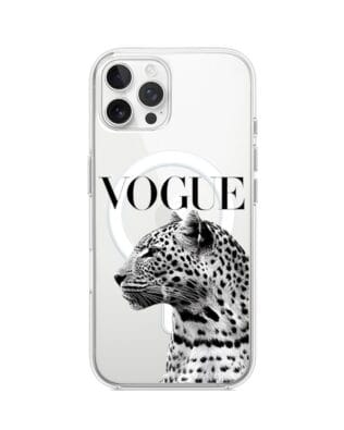 Etui do iPhone 12 Pro Max z MagSafe przeźroczyste, silikonowe Flexi, Positive Vibes, Tygrys Vogue