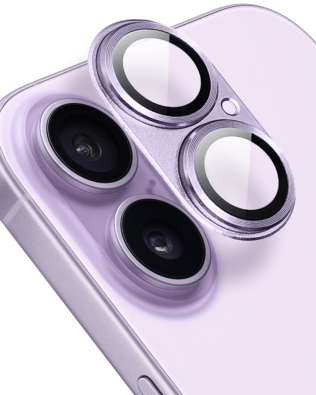 Metalowa osłona na cały aparat z wbudowanymi szkłami do iPhone 17, lawendowa