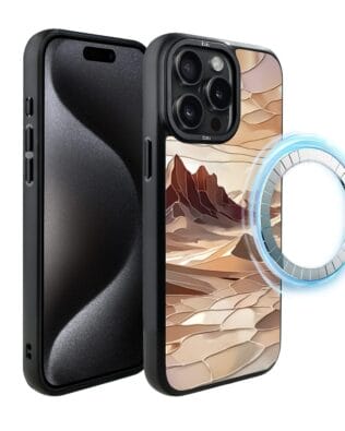 Etui do iPhone 15 Pro IBIZU DropGuard Matt z MagSafe, Barwy Szkła, Pustynny spokój