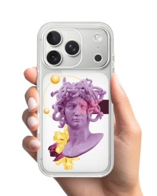 Etui do iPhone 17 Pro Max przeźroczyste, silikonowe Flexi, antyczna figura