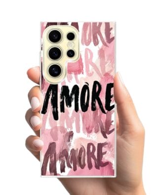 Etui do Samsung Galaxy S24 Ultra z MagSafe przeźroczyste, silikonowe Flexi, Positive Vibes, Amore Amore