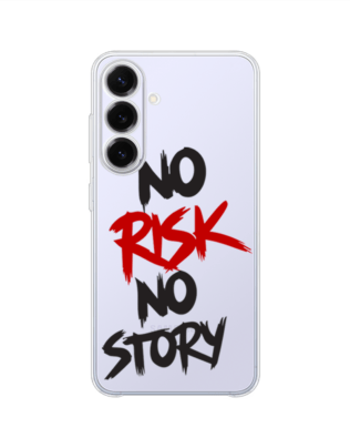 Etui do Samsung Galaxy S25 FE przeźroczyste, silikonowe Flexi, Positive Vibes, No Risk No story