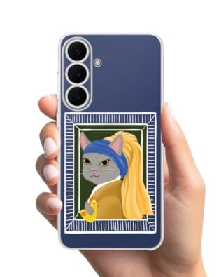 Etui do Samsung Galaxy S25 FE przeźroczyste, silikonowe Flexi, kotek z kurczakiem