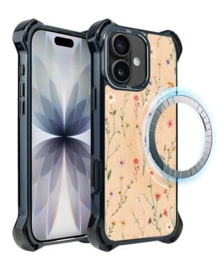 Etui do iPhone 17 IBIZU DropGuard Ultra z MagSafe, Pastel Bloom, Koralowa łąka