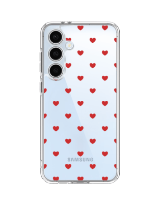 Etui do Samsung Galaxy S24 FE przeźroczyste, silikonowe Flexi, Mini Patterns, Serduszka