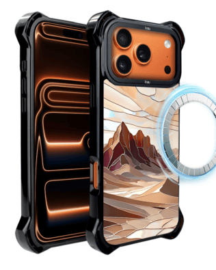 Etui do iPhone 17 Pro Max IBIZU DropGuard Ultra z MagSafe, Barwy Szkła, Pustynny spokój