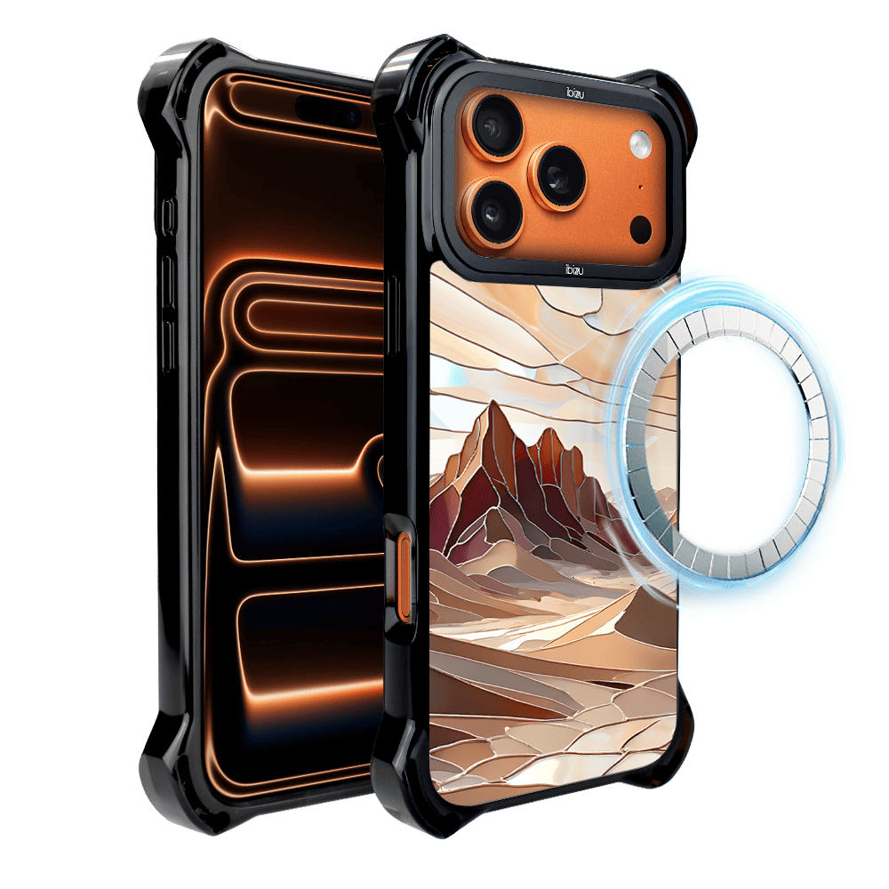 Etui do iPhone 17 Pro Max IBIZU DropGuard Ultra z MagSafe, Barwy Szkła, Pustynny spokój