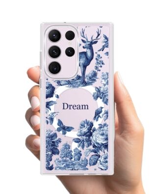 Etui do Samsung Galaxy S23 Ultra z MagSafe przeźroczyste, silikonowe Flexi, Mystic, Dream Deer