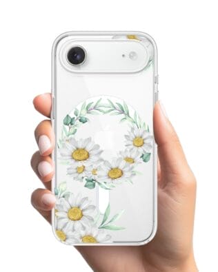 Etui do iPhone Air z MagSafe przeźroczyste, silikonowe Flexi, wianek stokrotek