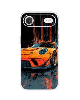Etui do iPhone Air przeźroczyste, silikonowe Flexi, Szybkie Auta, Pomarańczowa 911
