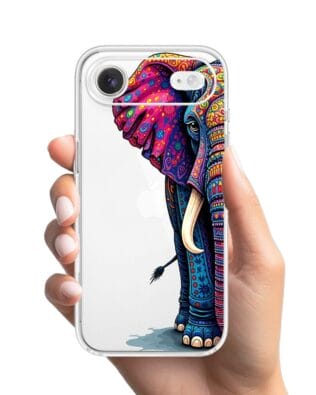 Etui do iPhone Air przeźroczyste, silikonowe Flexi, Dzika Mandala, Słoń