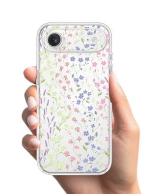 Etui do iPhone Air przeźroczyste, silikonowe Flexi, kwiaty polne