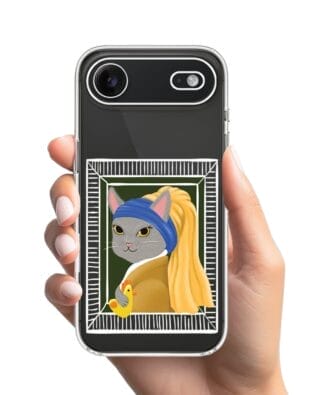 Etui do iPhone Air przeźroczyste, silikonowe Flexi, kotek z kurczakiem
