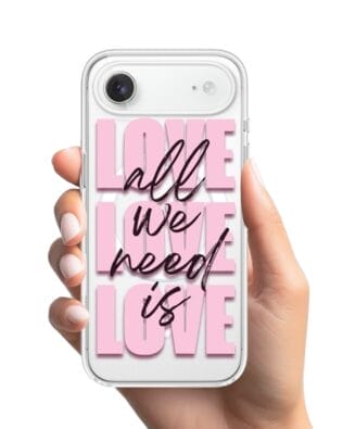 Etui do iPhone Air z MagSafe przeźroczyste, silikonowe Flexi, Positive Vibes, All We Need Is Love