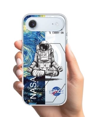 Etui do iPhone Air z MagSafe przeźroczyste, silikonowe Flexi, keep calm in Cosmos