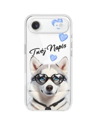 Etui do iPhone Air przeźroczyste, silikonowe Flexi, Puppy Love, pies rasy Husky