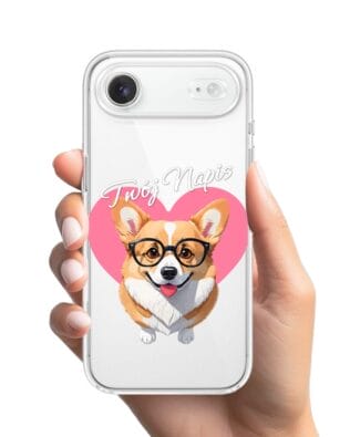 Etui do iPhone Air przeźroczyste, silikonowe Flexi, Puppy Love, pies rasy Corgi