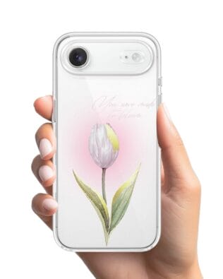 Etui do iPhone Air przeźroczyste, silikonowe Flexi, tulipan