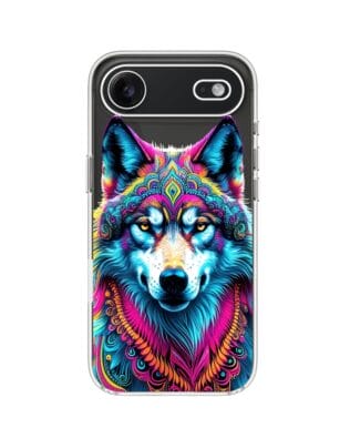 Etui do iPhone Air przeźroczyste, silikonowe Flexi, Dzika Mandala, Wilk