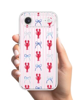 Etui do iPhone Air przeźroczyste, silikonowe Flexi, krab i kokardki