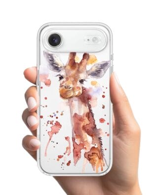 Etui do iPhone Air przeźroczyste, silikonowe Flexi, Akwarelowe Zoo, Żyrafa