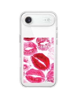 Etui do iPhone Air przeźroczyste, silikonowe Flexi, pocałunki z napisem „love”
