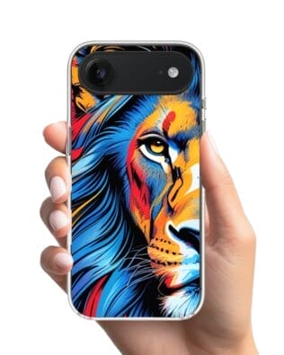 Etui do iPhone Air z MagSafe przeźroczyste, silikonowe Flexi, Dzika Mandala, Lwie spojrzenie