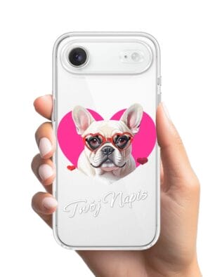 Etui do iPhone Air przeźroczyste, silikonowe Flexi, Puppy Love, pies rasy Buldog Francuski