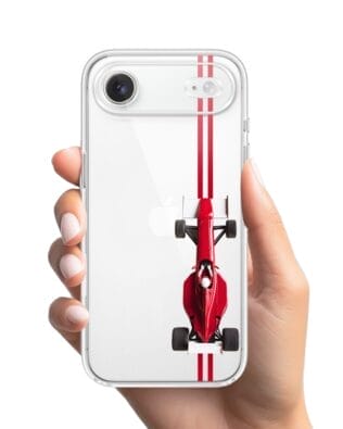 Etui do iPhone Air przeźroczyste, silikonowe Flexi, Szybkie Auta, czerwone F1