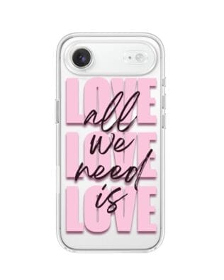 Etui do iPhone Air przeźroczyste, silikonowe Flexi, Positive Vibes, All We Need Is Love