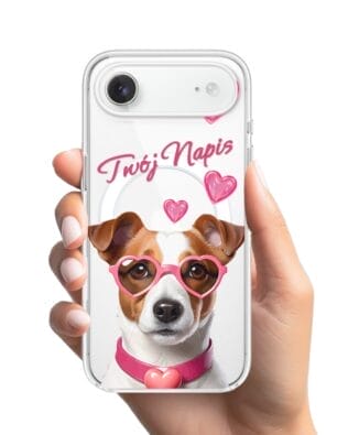 Etui do iPhone Air z MagSafe przeźroczyste, silikonowe Flexi, Puppy Love, pies rasy Jack Russell Terrier