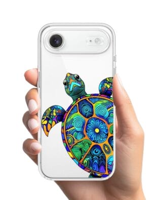 Etui do iPhone Air przeźroczyste, silikonowe Flexi, Dzika Mandala, Żółw