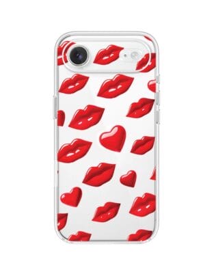 Etui do iPhone Air przeźroczyste, silikonowe Flexi, czerwone usta