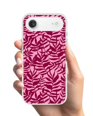 Etui do iPhone Air z MagSafe przeźroczyste, silikonowe Flexi, Summer Patterns, bordowe liście