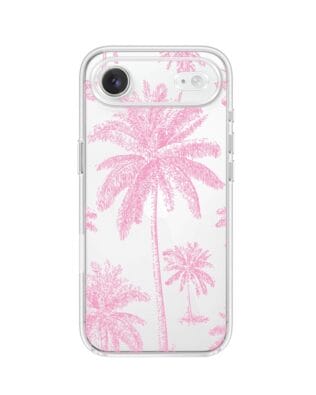 Etui do iPhone Air przeźroczyste, silikonowe Flexi, Mystic, Różowe palmy