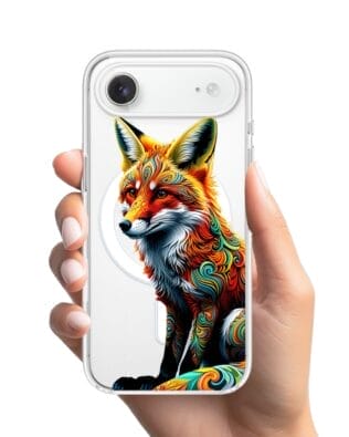 Etui do iPhone Air z MagSafe przeźroczyste, silikonowe Flexi, Dzika Mandala, Lis