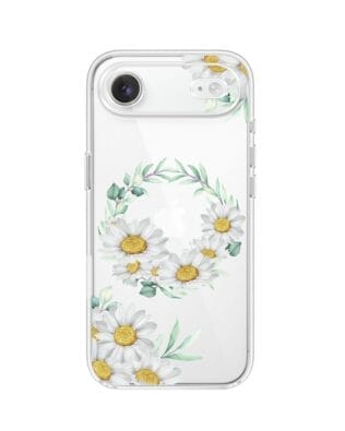Etui do iPhone Air przeźroczyste, silikonowe Flexi, wianek stokrotek