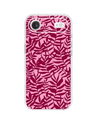 Etui do iPhone Air przeźroczyste, silikonowe Flexi, Summer Patterns, bordowe liście