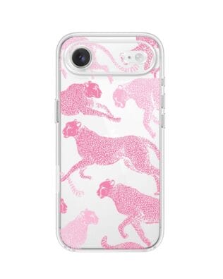 Etui do iPhone Air przeźroczyste, silikonowe Flexi, Mystic, Różowe pumy