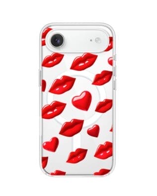 Etui do iPhone Air z MagSafe przeźroczyste, silikonowe Flexi, czerwone usta