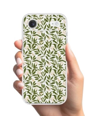 Etui do iPhone Air przeźroczyste, silikonowe Flexi, Summer Patterns, zielone gałązki