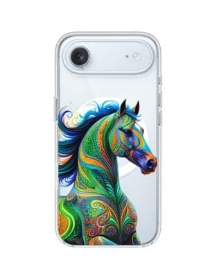Etui do iPhone Air z MagSafe przeźroczyste, silikonowe Flexi, Dzika Mandala, Koń