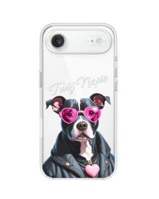 Etui do iPhone Air przeźroczyste, silikonowe Flexi, Puppy Love, pies rasy Amstaff