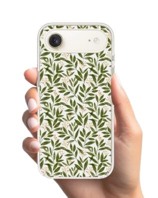 Etui do iPhone Air z MagSafe przeźroczyste, silikonowe Flexi, Summer Patterns, zielone gałązki