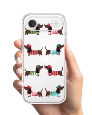 Etui do iPhone Air przeźroczyste, silikonowe Flexi, jamnik w Paryżu