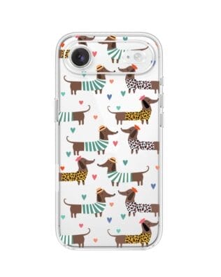 Etui do iPhone Air przeźroczyste, silikonowe Flexi, Summer Patterns, zakochane jamniki