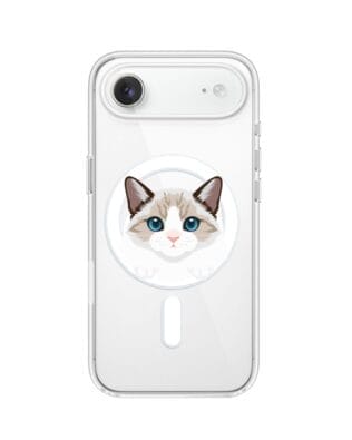 Etui do iPhone Air z MagSafe przeźroczyste, silikonowe Flexi, kot birmański